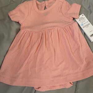 Carter's Pink Ribbed Short-Sleeve Baby Dress